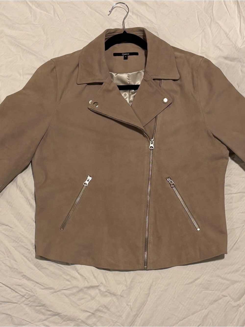 Quince Women's Suede Biker Jacket - Sand